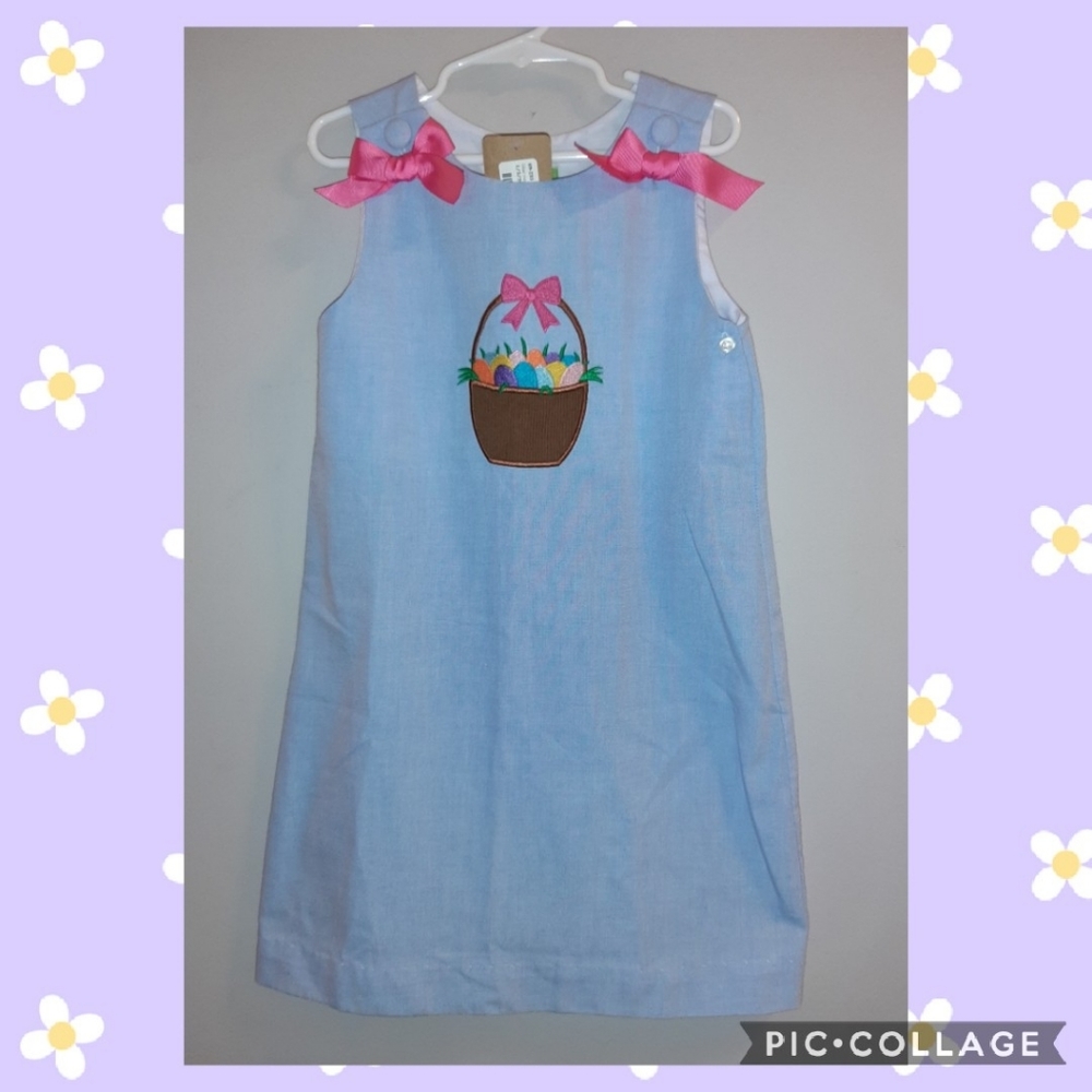 🆕️ Gorgeous Appliquéed Easter Shift Dress Girls 5